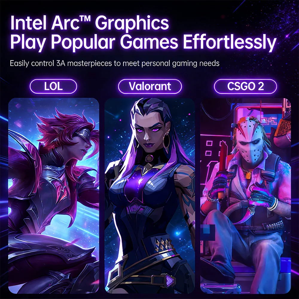 Mini PC da gioco definitiva |   Grafica Intel Core Ultra 9 e ad arco |   Supporto eGPU OCuLink |   DDR5 128 GB |   Doppio LAN e WiFi da 2,5 G