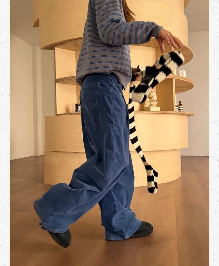 Pantalon décontracté à jambes larges pour femmes, taille haute, ample, coréen rétro Y2K