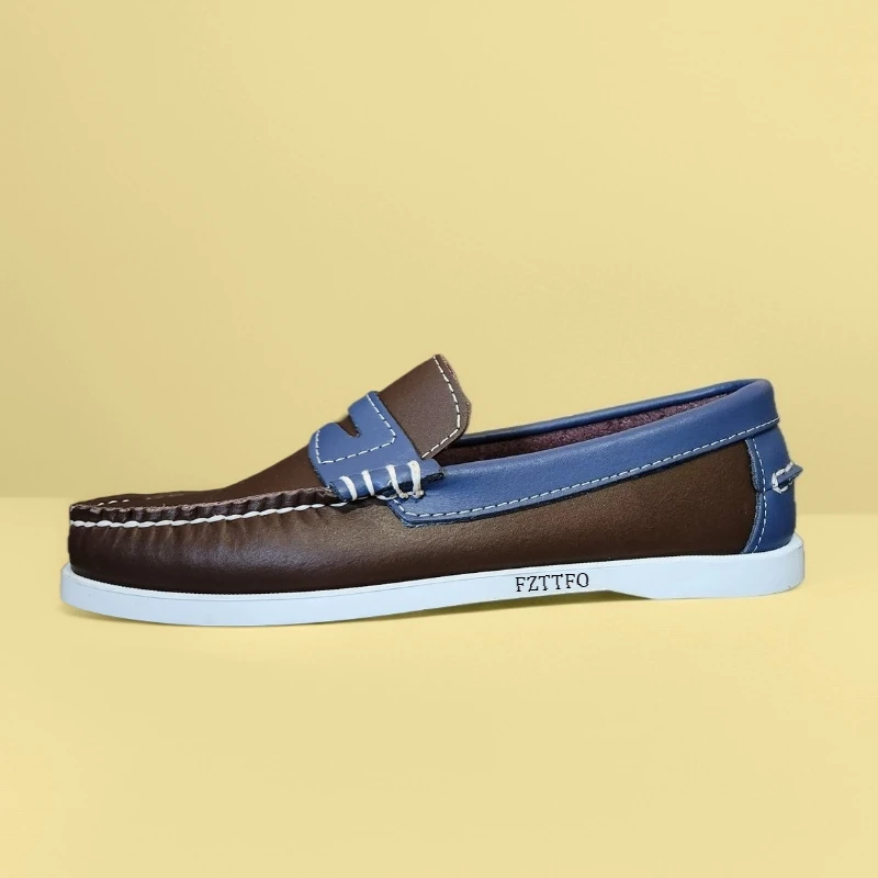 

2026 Мужские топсайдеры из натуральной кожи премиум-класса ручной работы, мужская обувь, брендовые роскошные лоферы, мужские мокасины, обувь Portland