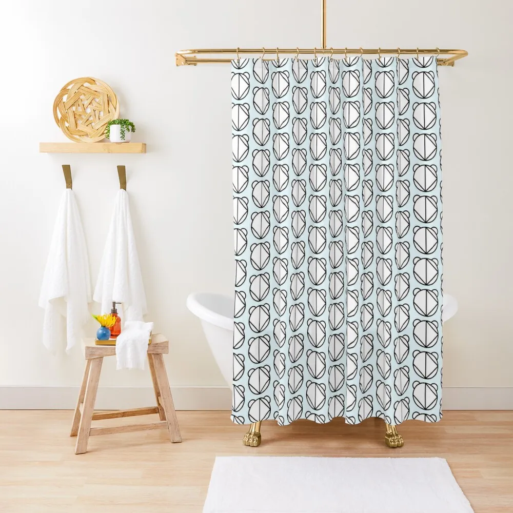 

JD-PANDA Big Logo: Panda Outline with Blue Shower Curtain Elegant Bathroom Bathroom Fabric Curtain