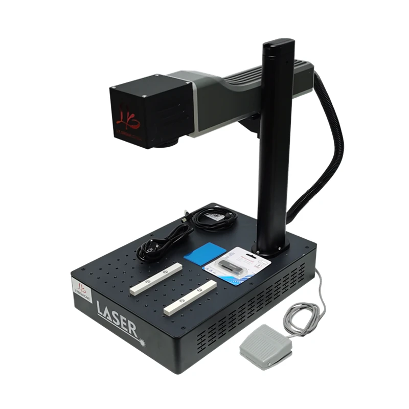 

20W 30W 50W Desktop Mini Fiber Marking Machine Fiber Engraver Upgrade Rotation Axis