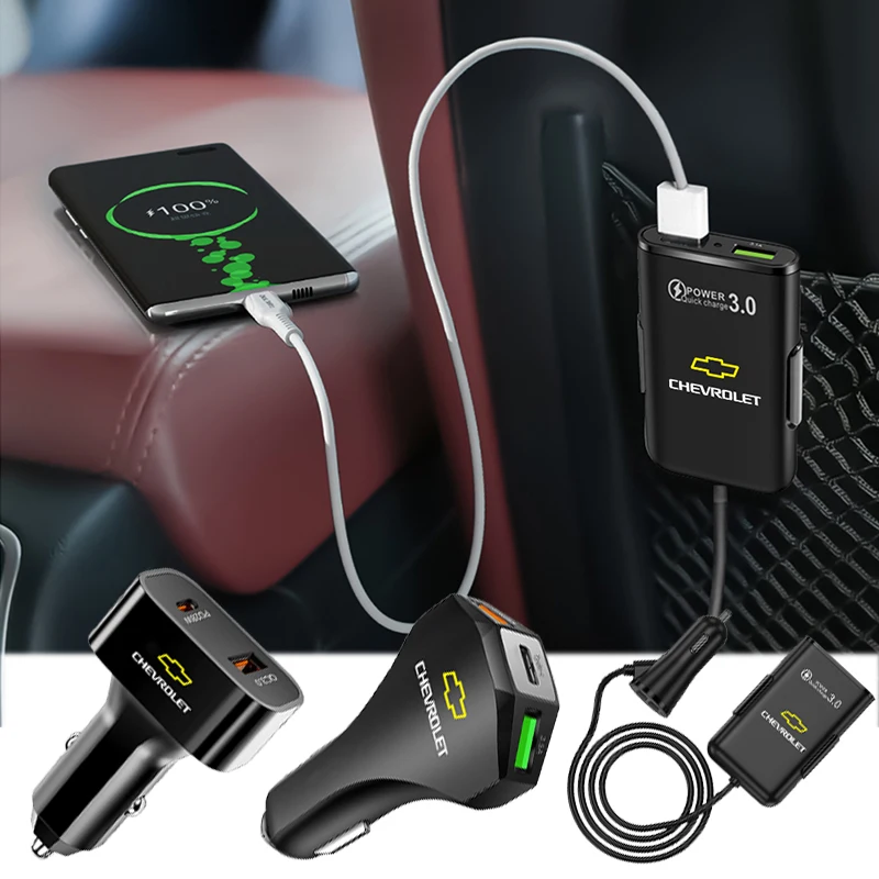 Carregador rápido para carro, portas usb tipo-c, adaptador de energia, ferramentas para chevrolet cruze spark captiva suburban camaro malibu silverado tahoe