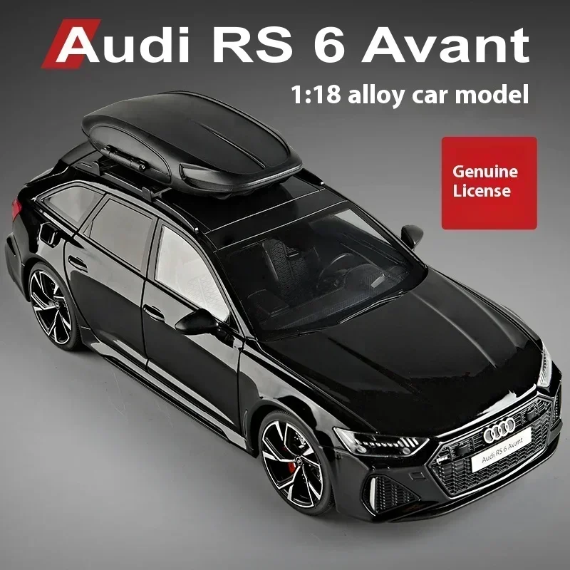 Large 1:18 Audi RS6 Avant Station Wagon Alloy Metal Diecast Model Car Sound and Light Collection Model Gift For Boy