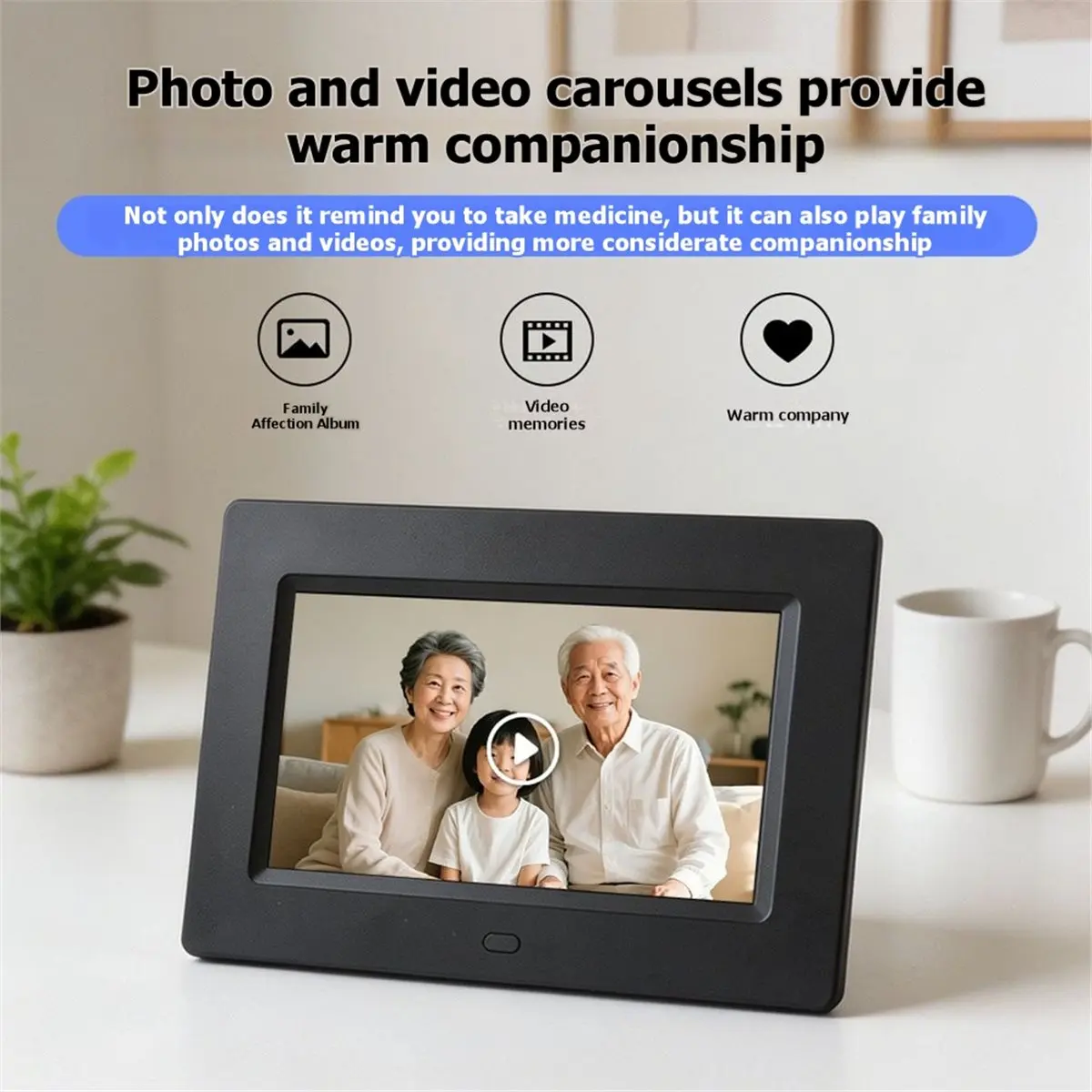 7inch Digital Calendar Alarm Clock Automatic Dimming Large Dementia Alzheimers Medicine Time for the Elders EU Plug