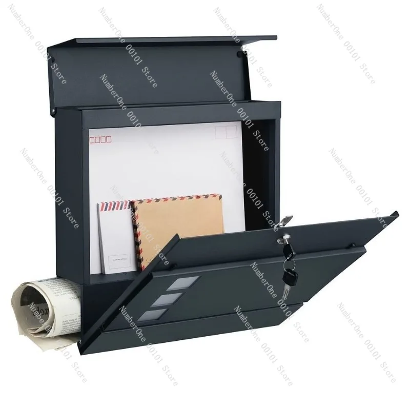 Outdoor Wall Mounted Lockable Mailbox with Viewing Window Easy Install Storage Post Box Weather Resistant Metal Letter Holder