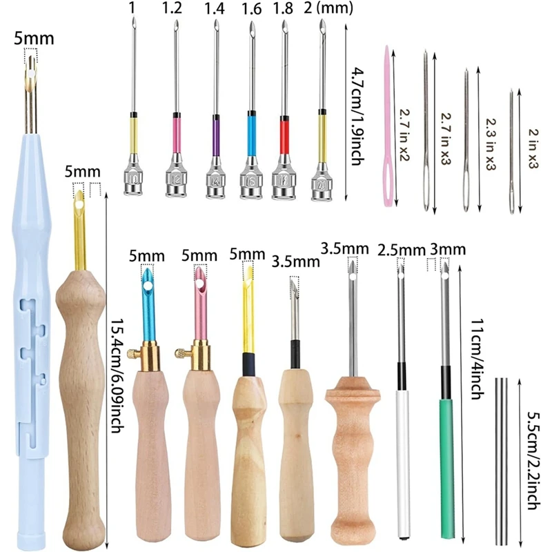 Kit de agujas de punzón, Kits de bordado de aguja de punzón para bordado, costura de hilo dental para principiantes