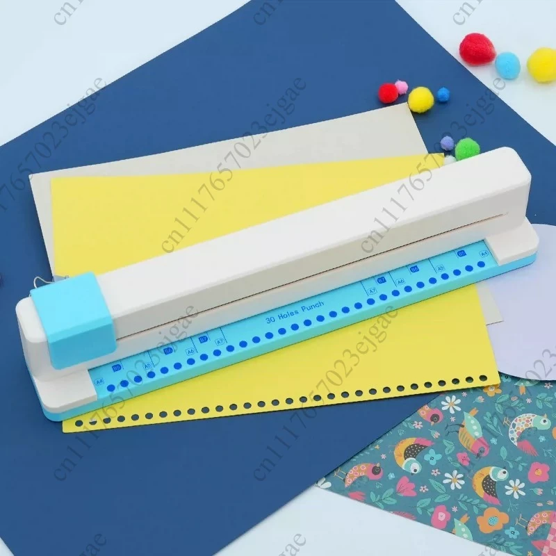 30 Hole Punch A4 B5 A5 B6 A6 B7 A7 Paper DIY Hand Push Perforated Puncher School Stationery Loose Leaf Notebook Planner Punch