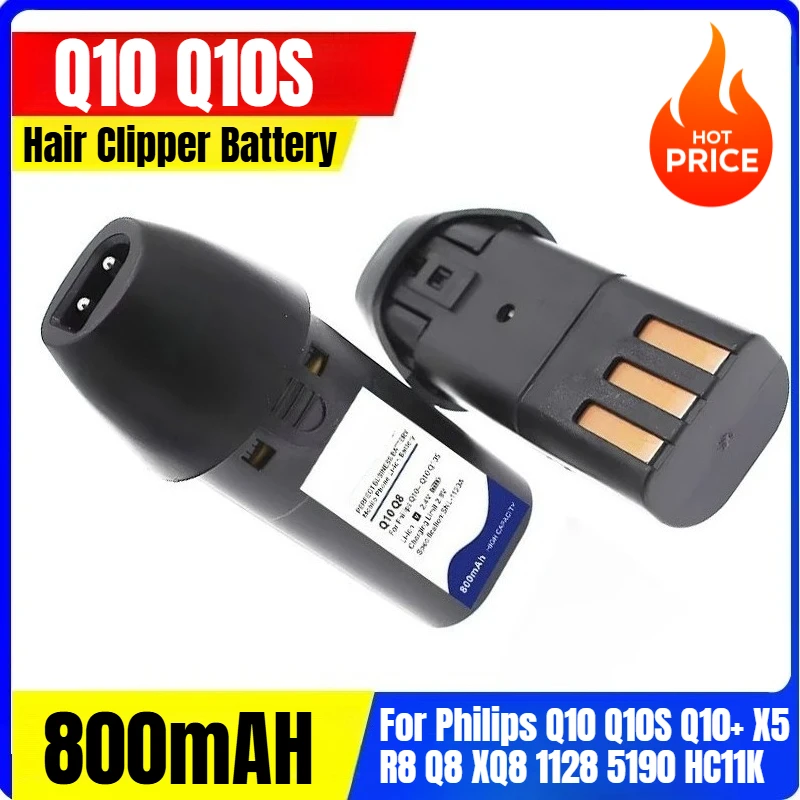 

800mAh for Philips Q10 Q10S Q10+ X5 R8 Q8 XQ8 1128 5190 HC11K Hair Clipper Battery