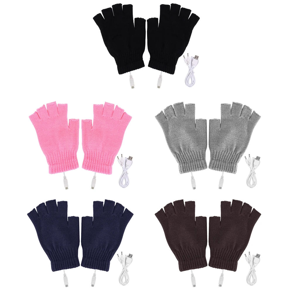 Gants chauffants électriques rechargeables sans doigts pour hommes et femmes, mitaines métropolitaines, chauffe-mains, accessoires de cyclisme, 1 paire