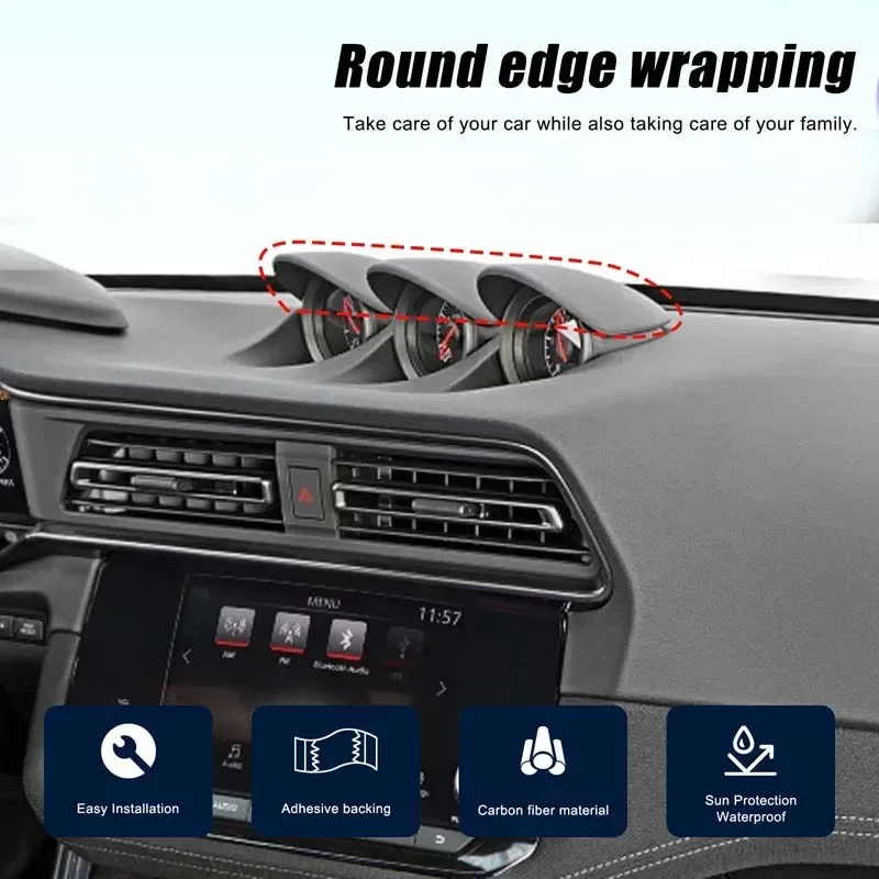 Real Carbon Fiber For Nissan 400Z Car central control speed difference display case cover decorative sticker car  accessories
