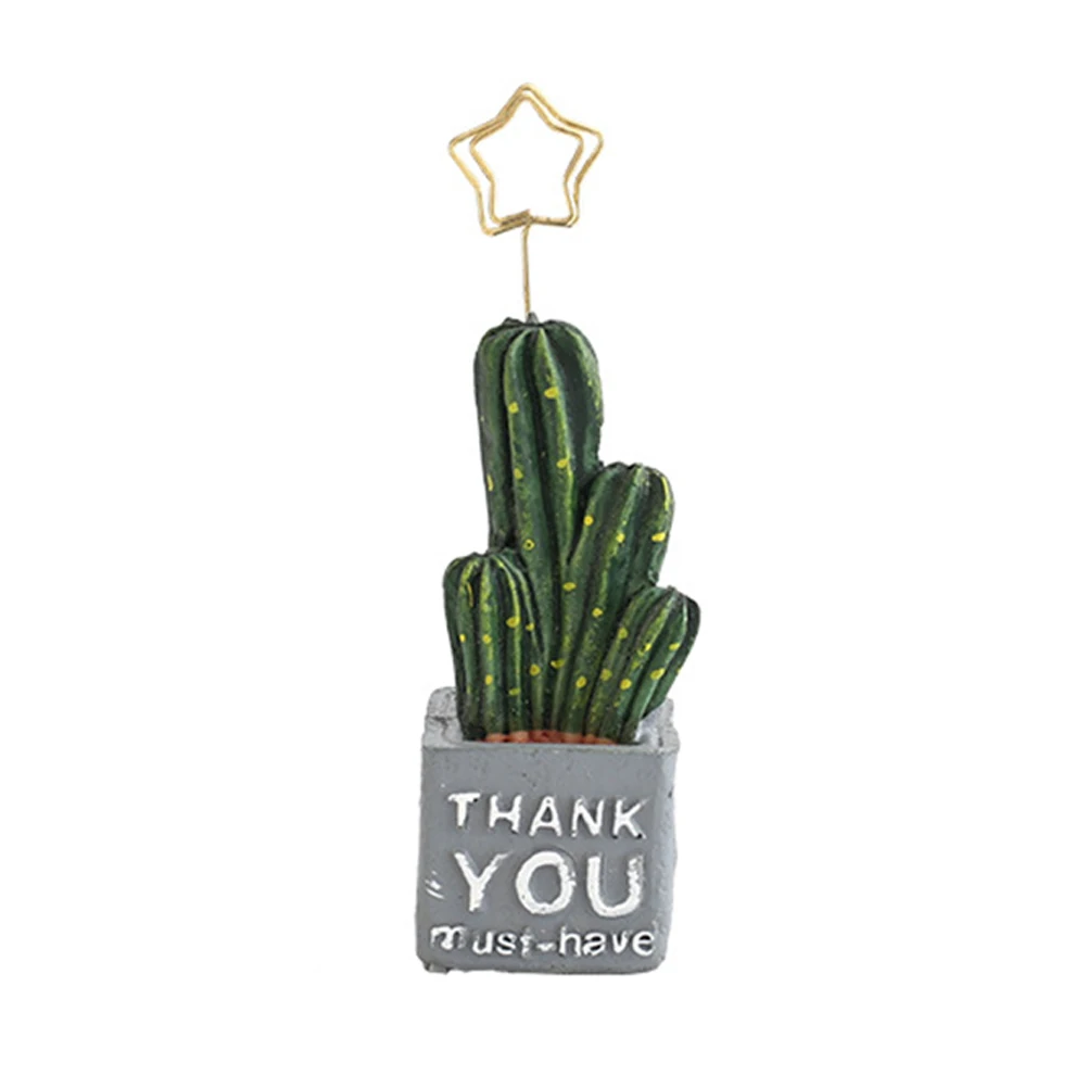 

Stylish Cactus Photo Memo Clips 12x3.5cm Metal Resin Table Number Holder for Parties Restaurants