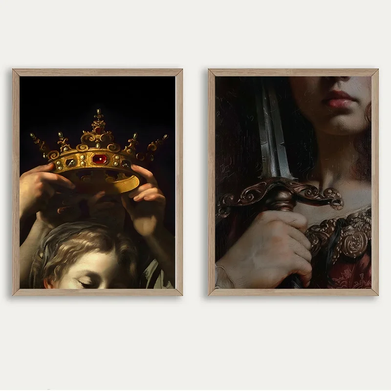 Frameless Baroque Antique Printable Romantic Medieval Aristocratic Dynasties Wall Art Vintage Portrait Paintings Posters Home Ro