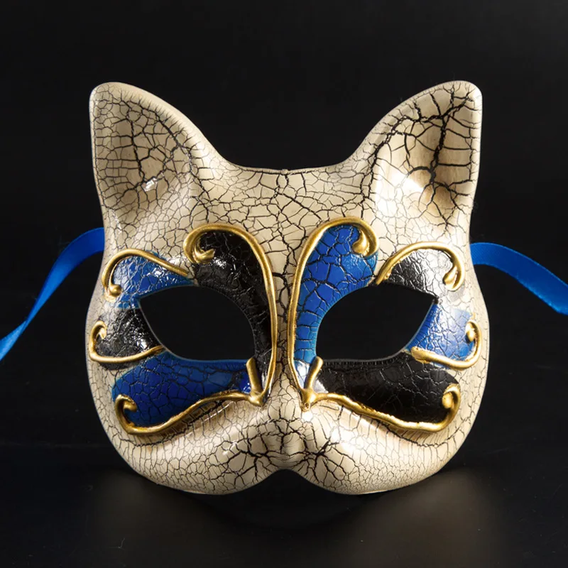 Mask Half Face Kitten Creative Halloween Christmas Children's Masquerade Party Cat Masquerade Party Venice