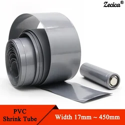1~20m PVC Heat Shrink Tube 18650 Lipo Battery Pack Grey 17mm ~ 450mm Insulated Protection Film Wrap lithium Case Cable Sleeve