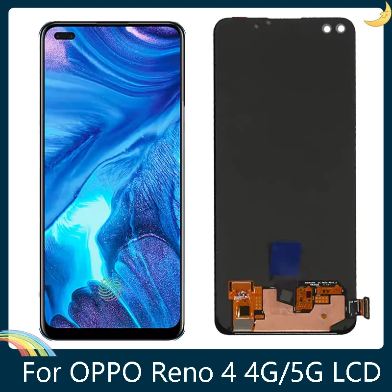 6.4 inch AMOLED For OPPO Reno4 CPH2113 LCD Display Touch Screen Digitizer Assembly For Reno 4 PDPM00 CPH2091 PDPT00 LCD Display