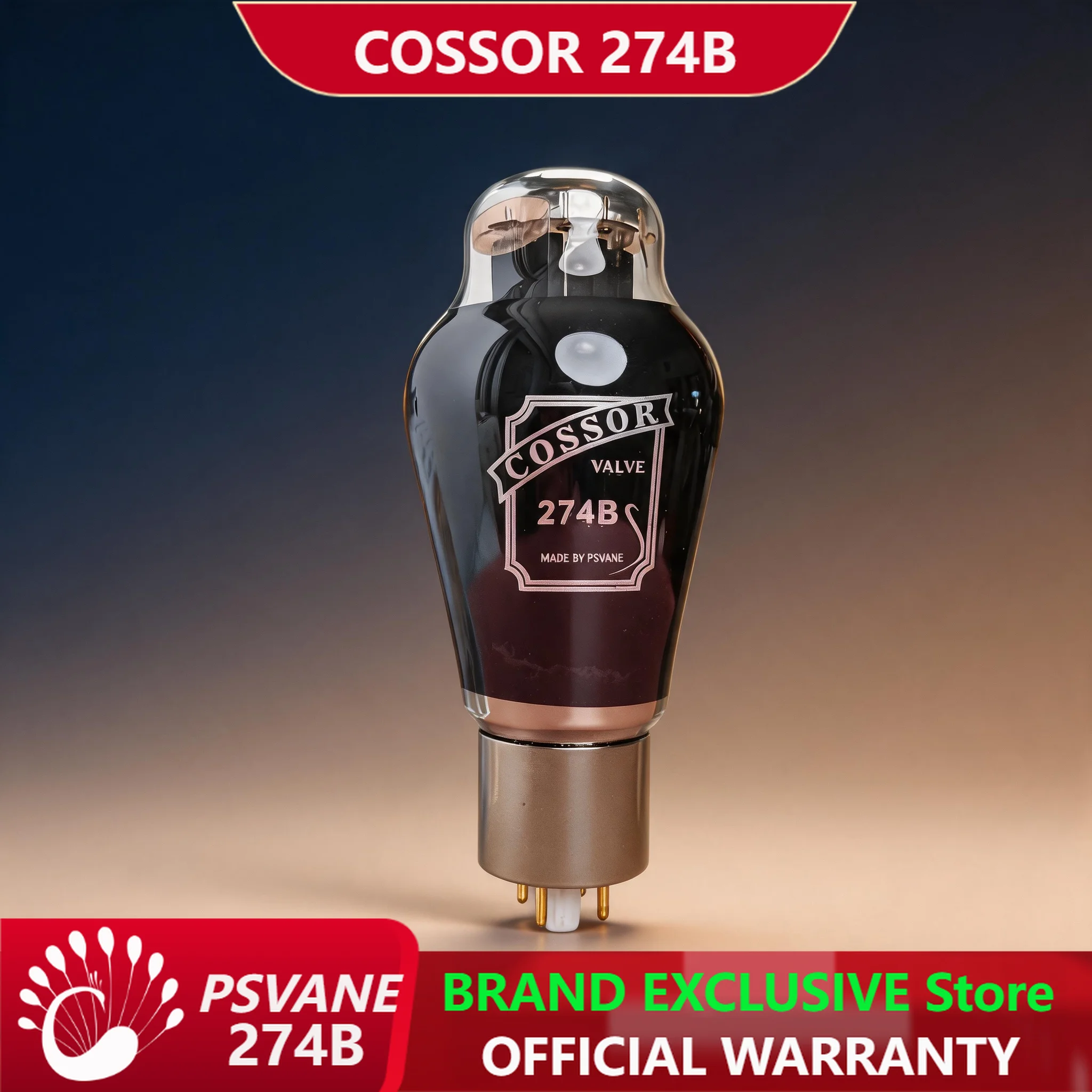 PSVANE COSSOR Series 274B Black Glass Vacuum Tube Carbon Crystal Process Replace 5U4G 5Z3P for Tube Amp Rectifier Hifi Upgrade