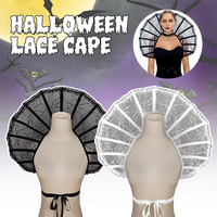 Women's Gothic Lace Cape Collar Halloween Cosplay Accessorie Vampire Witch Carnival Party Masquerade Dress Up Costumes Props