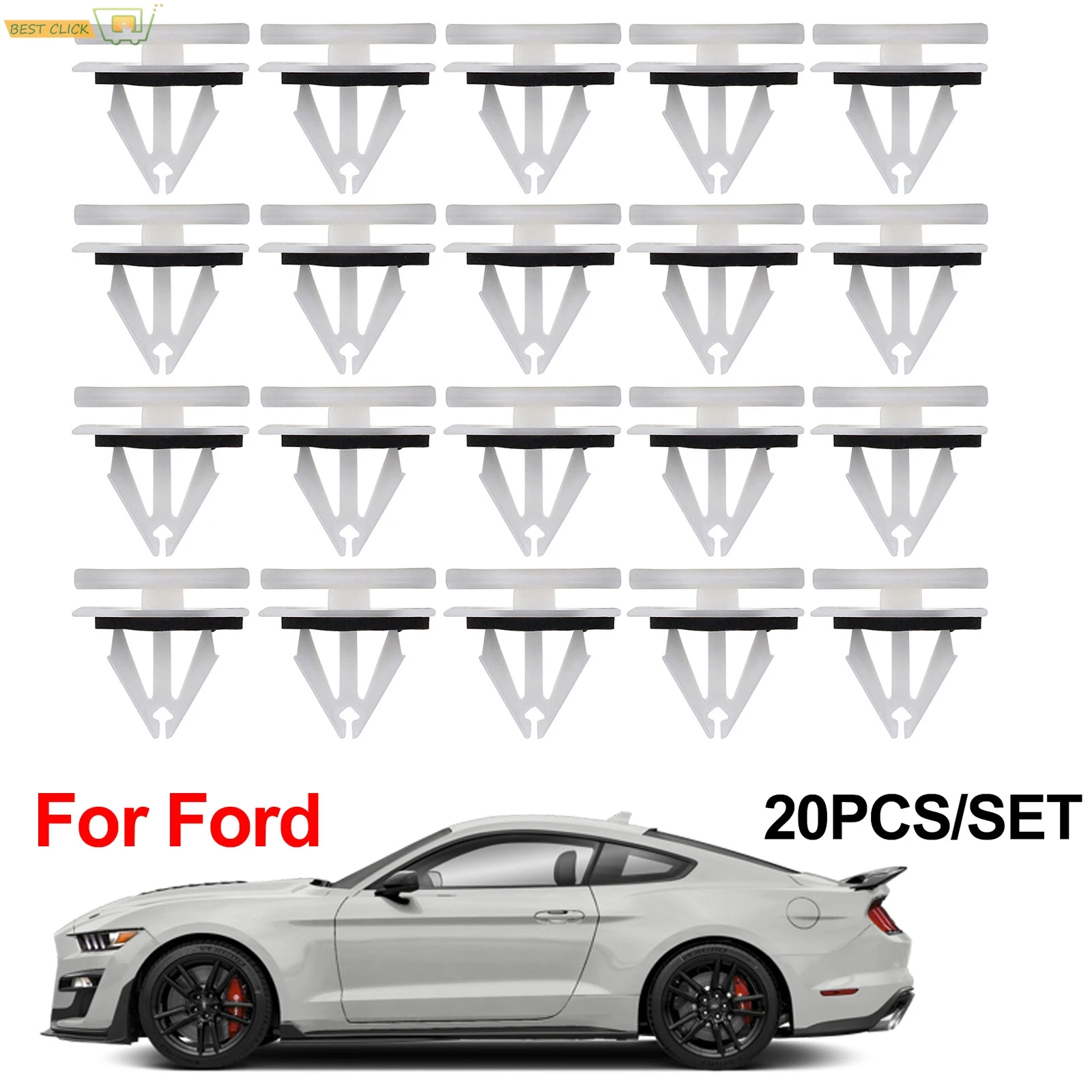 20x Clips de moldura de Panel basculante de alféizar de falda lateral para Ford Fiesta Kuga s-max Escape Edge EcoSport F150 Mustang