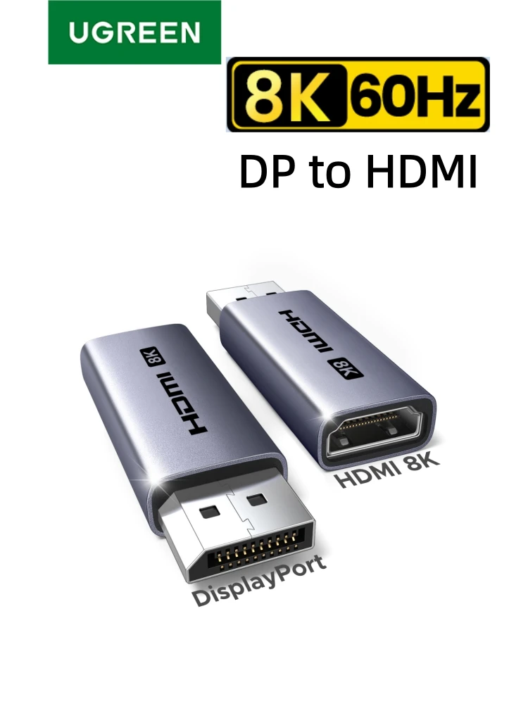 Adapter UGREEN Displayport na HDMI 8K 60Hz, Konwerter Displayport DP na HDMI, Jednokierunkowy Konwerter Display Port na HDMI — zdjęcie produktu 7