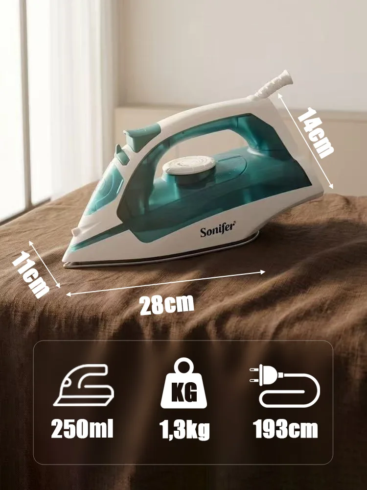 Steam Iron Sonifer SF-9026 2000W Ceramic Soleplate Vertical Steam Self Cleaning 250ml Water Tank Clothes Iron for Home