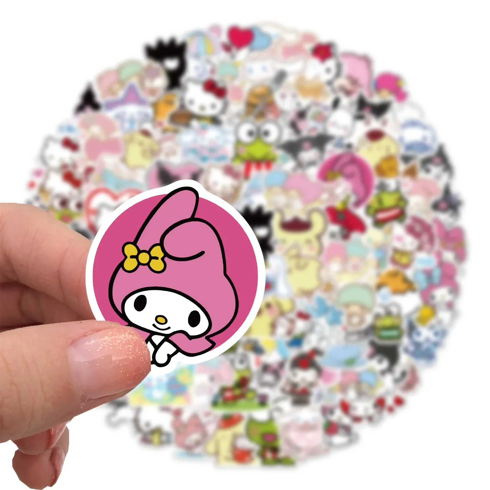 50/100pcs Kawaii My Melody Kuromi Hello Kitty Stickers for Kids Girls DIY Stationery Diary Cute Cartoon Sanrio Sticker Decals