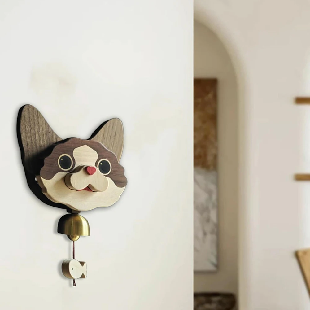 Wooden Shiba Inu Wind Chimes Stylish Cute Entrance Door Bell Housewarming Present