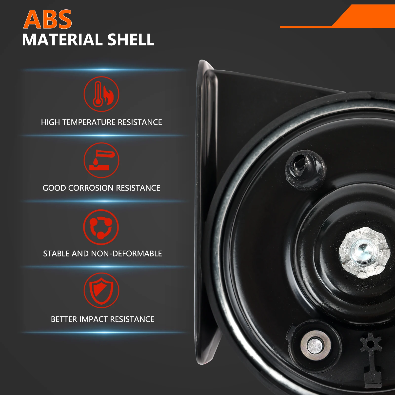 Dual Snail Horn 12V 110-125DB Waterproof High Low For Ford Fiesta Focus S-Max B-Max Cadillac ATS CTS XTS SRX Escalade 1815233