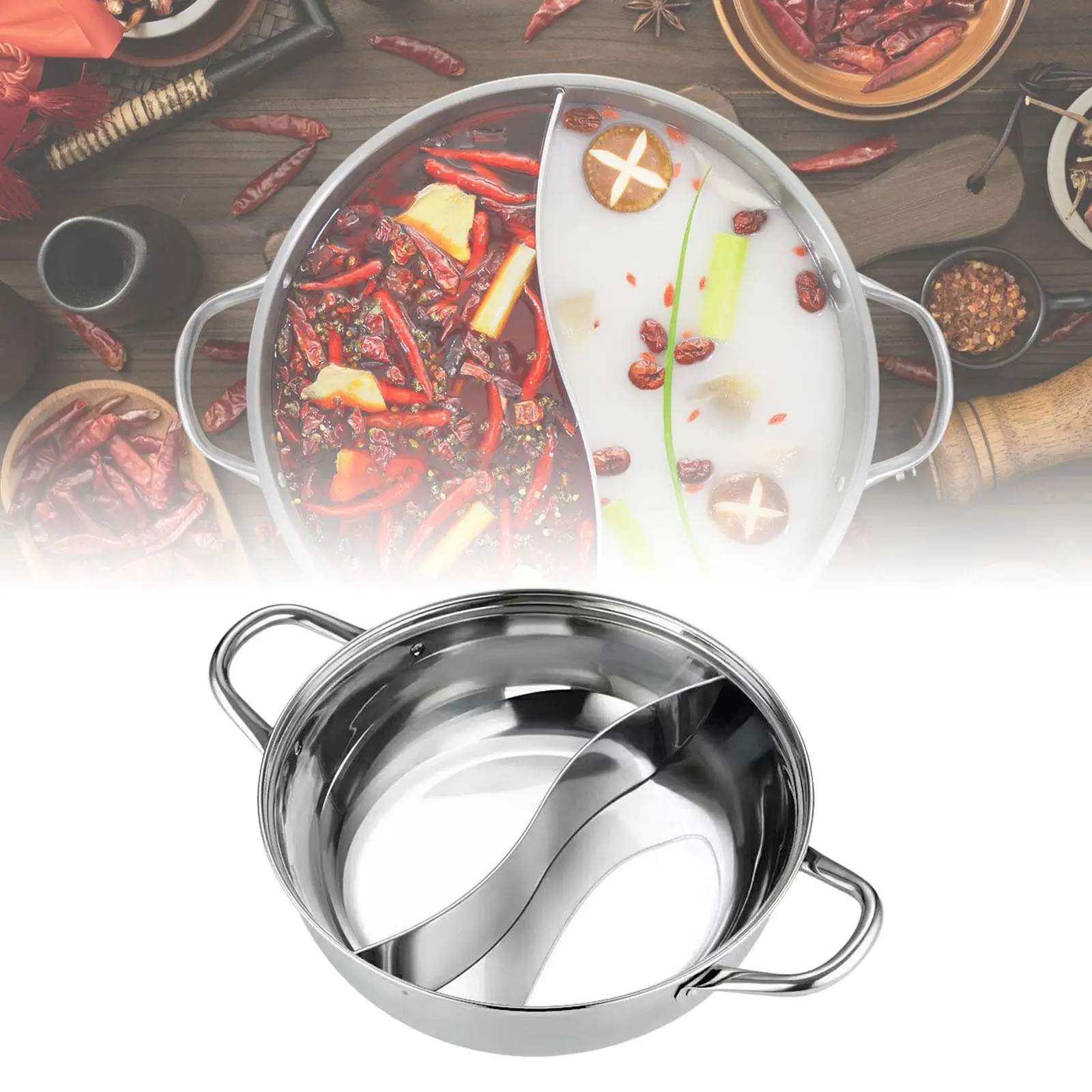 

Mandarin Duck Pot for Induction Cooktop Divided Hot Pot Double Flavor Hotpot for