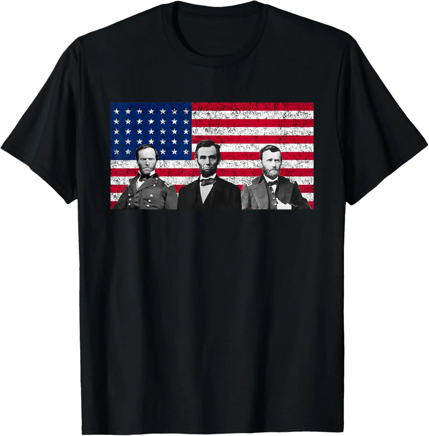 Sherman - Lincoln - Grant - US Flag T-Shirt