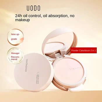 UODO 2 in 1 세팅 파우더 오일 컨트롤, 피부 연삭 매트 컨실러, 장기 방수 보이지 않는 모공 페이셜 화장품, 신제품 