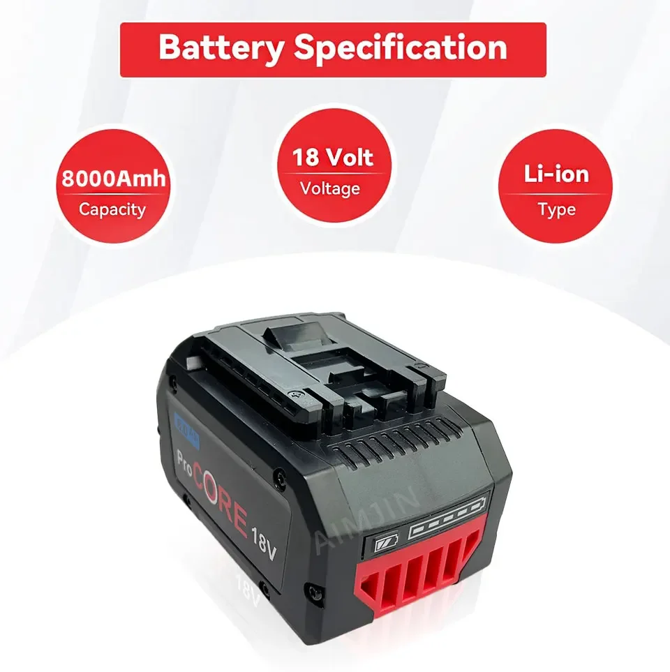 

New 18V 8.0Ah Lithium-Ion Battery Pack GBA18V80 for Bosch 18 Volt MAX Cordless Power Tool Drills, Free Shipping Lithium Battery