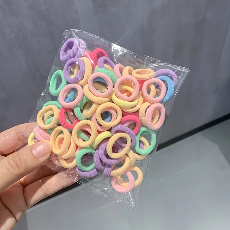 120-Piece Set of Mixed Color Mini Hair Ties + Zipper Bag, Non-Slip and Won'T Pull Hair, 1.98cm Ultra-Thin Ponytail Clips, Perfect for Girlfriends' Gatherings/Birthday Parties, Great Item for Styling and Beauty Looks, Birthday Gift | Independence Day | Labor Day | Thanksgiving Day | The Perfect Gift for Christmas and Other 11 Major Holidays.