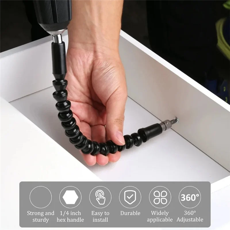 ABDJ-Hex Shank 105 °   Set Ekstensi Mata Bor Fleksibel 31PCS Adaptor Soket Putar Obeng Sudut Kanan