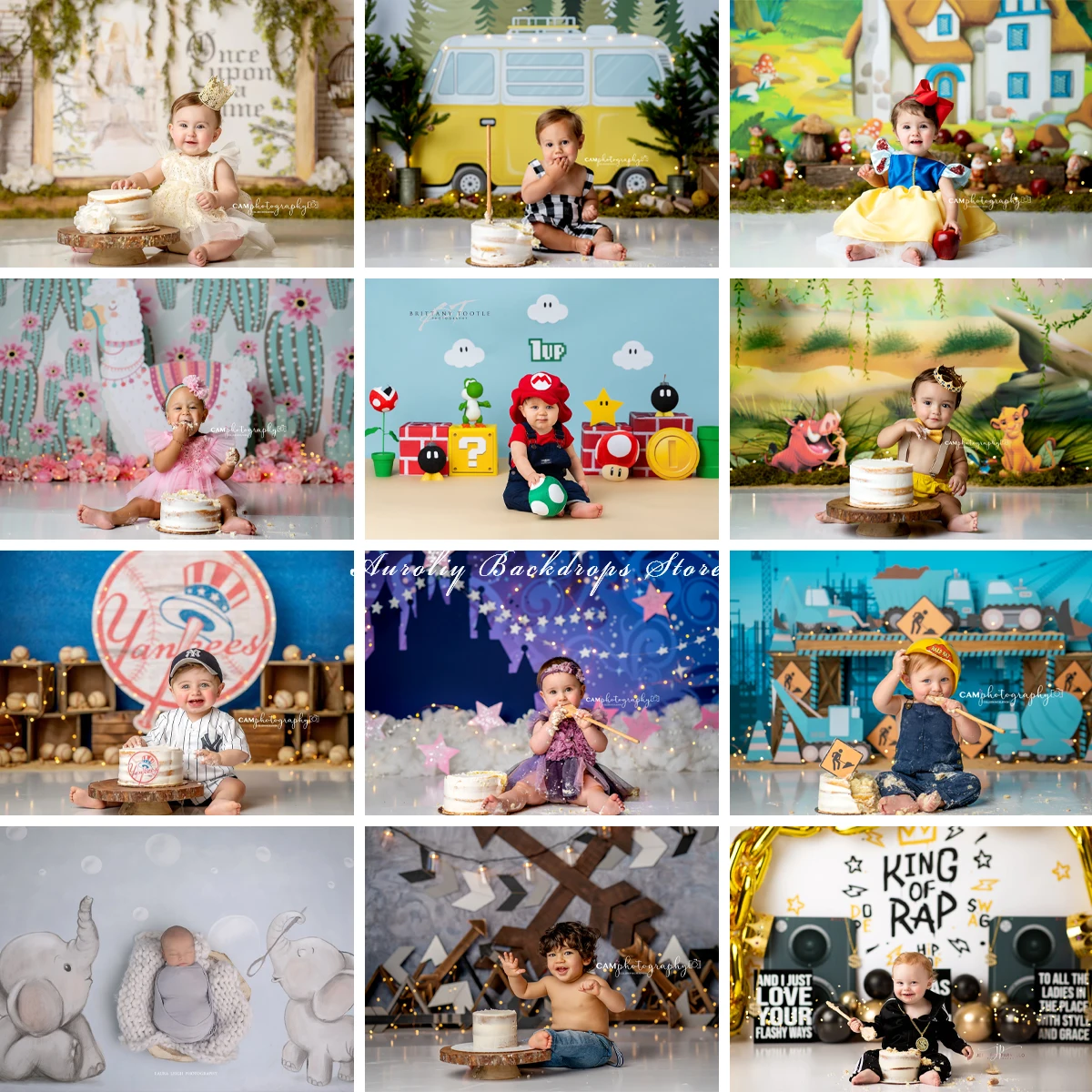 Birthday Backgrounds Cake Smash Adult Family Photography Props Child Baby Decors Forest Garden Sports Photo Studio Backdrops