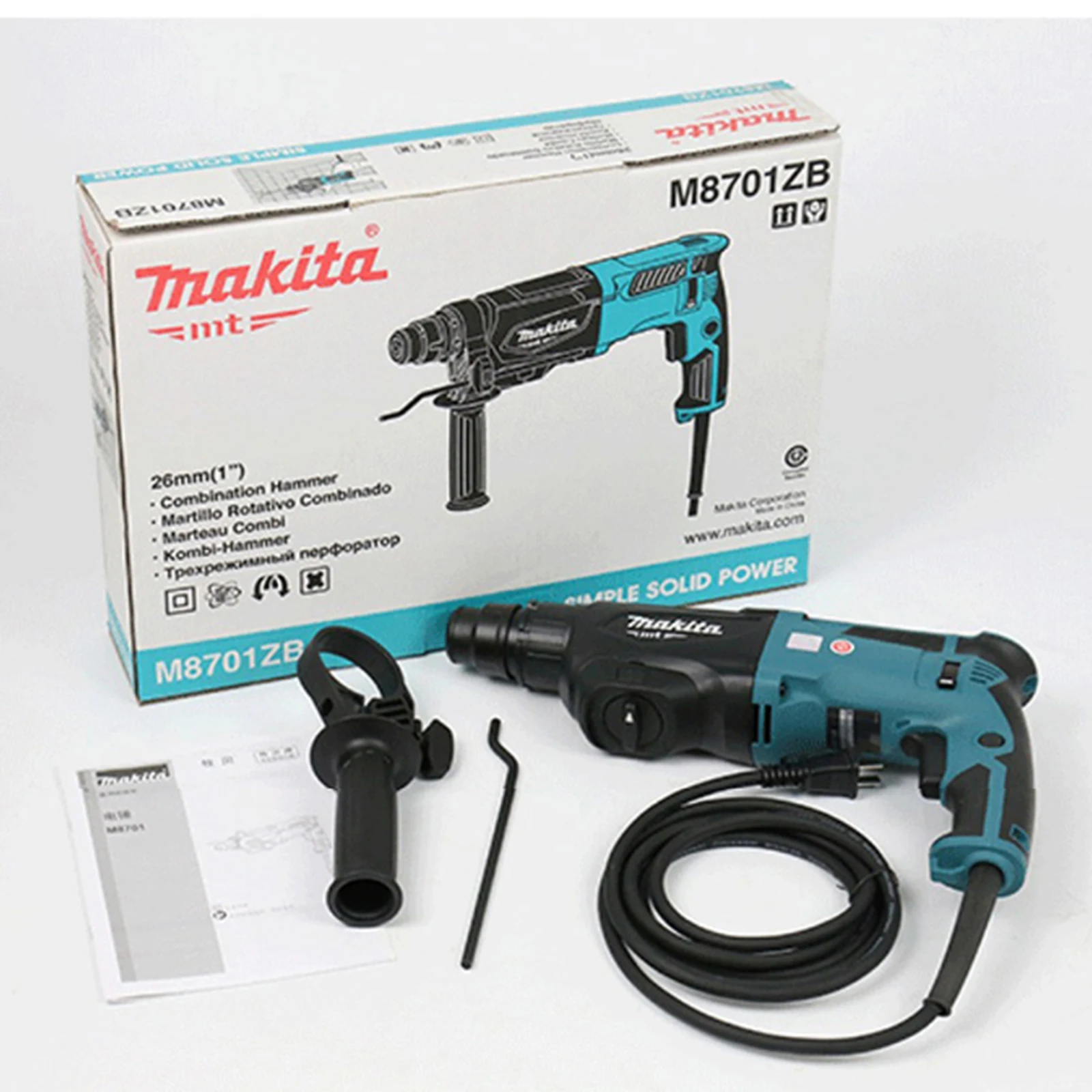 Original Japan Makita M8701 Electric Hammer M8700 Percussion drill 800W 4500IPM Light weight Electric Pick 3 Function Power Tool