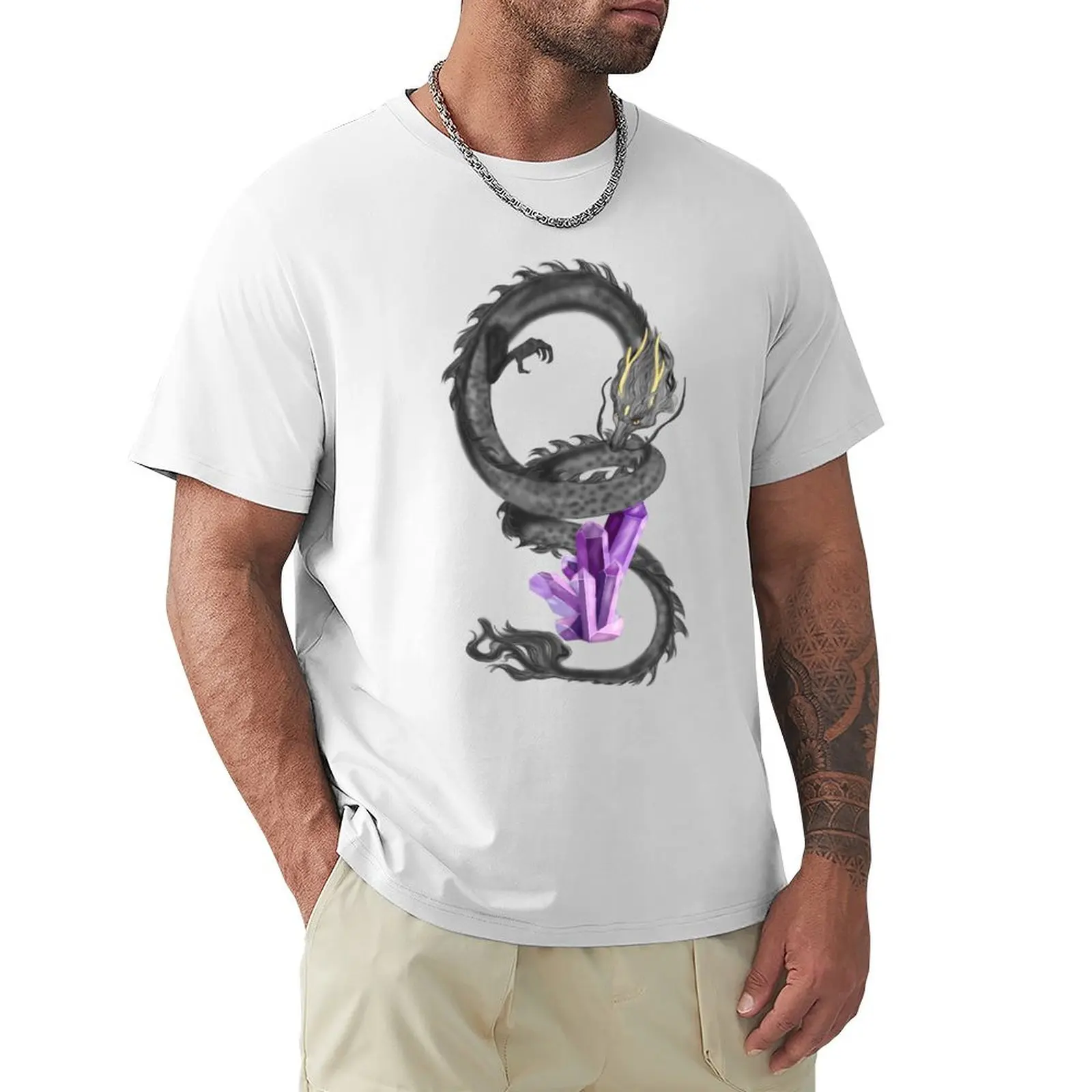 Dragon with gemstones T-shirt Blouse blacks cute tops graphics men t shirts