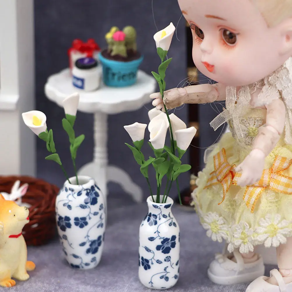 

10Pcs Premium Mini Lily Flowers Compact Chic Miniature Flower Ornament for Mini House Decor DIY Miniature Scene Decoration