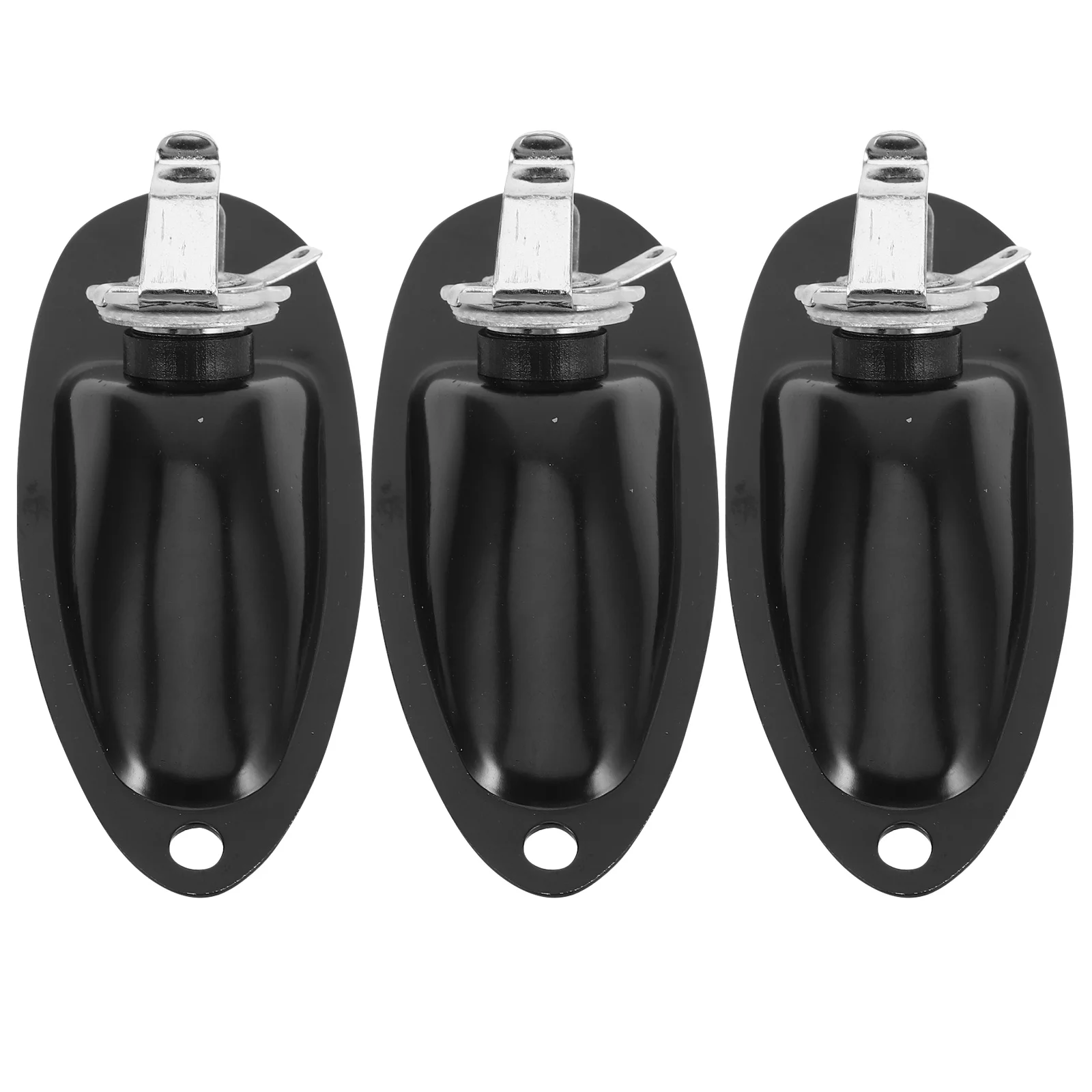 

3 Pcs Electric Guitar Socket Jack Cover Component Part Cordless Plug Boat Metal Barrel Style Plate Bass