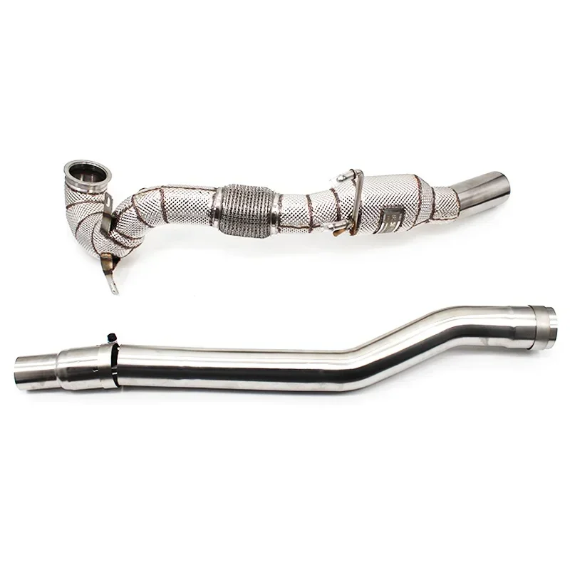 Section High flow Pipes branch downpipe Exhaust Pipe with for VW MK7R/7.5R golf R R 2.0T