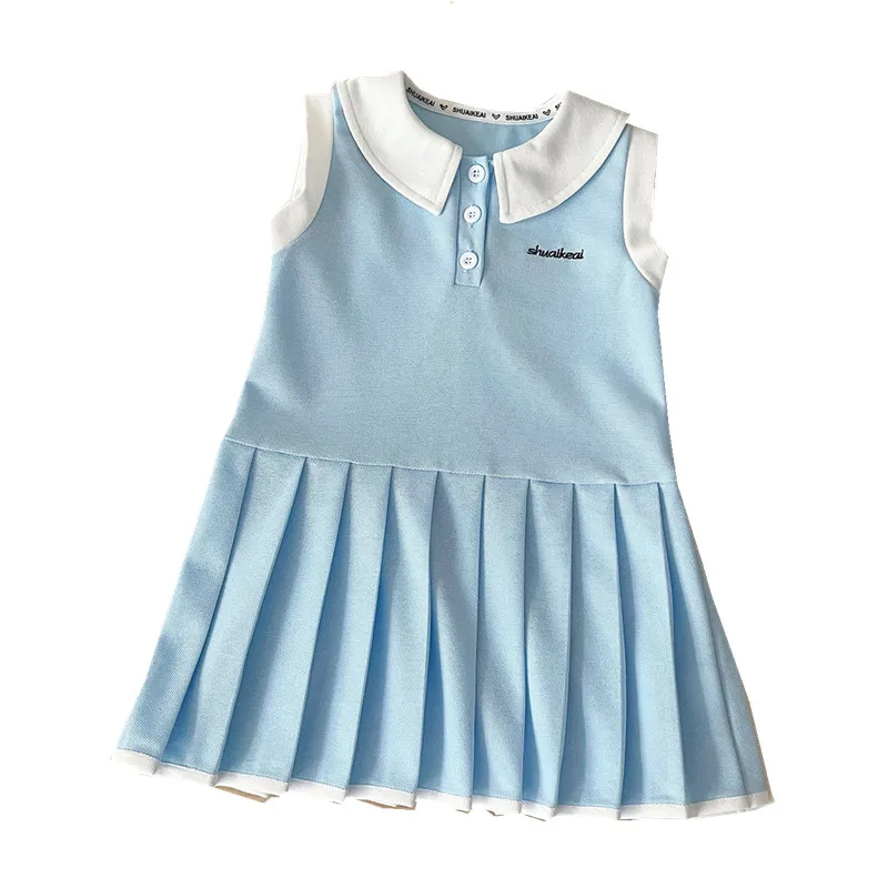 Girls Polo Shirts Dresses Summer 2024 Children Casual Vest Dress For Baby Girl Sports Clothes Kids Costume Dress Outfits 5 6 7Y image 6