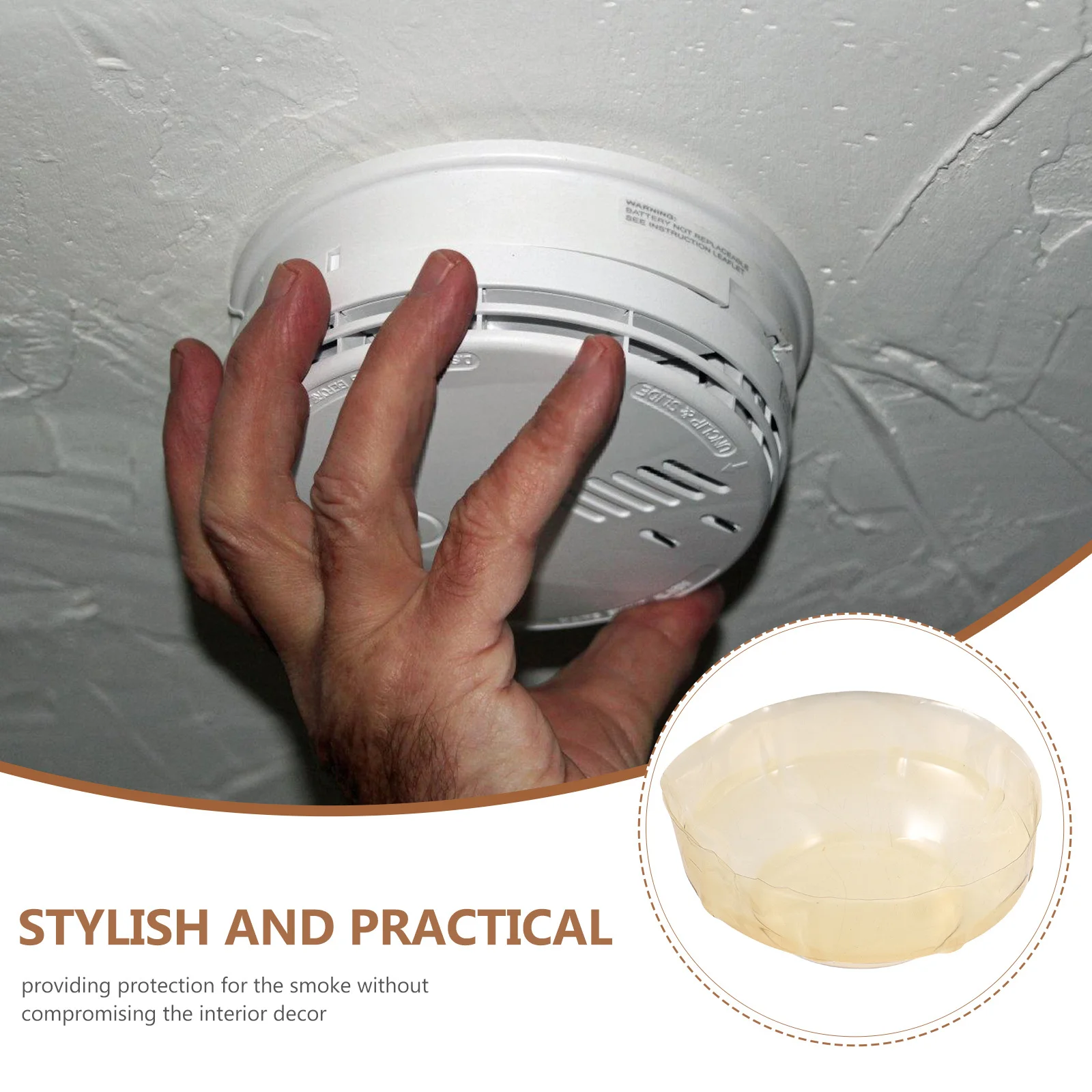 6pcs Alarm Dust Plate Durable Plastic Smoke Sensor Protector Easy Install Decorative Cover For Kitchen Fire Alarms