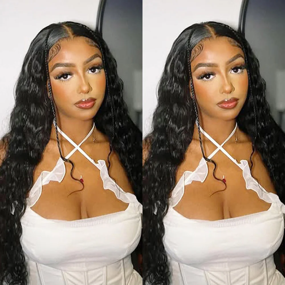 

Glueless 5x5 Lace Front Wigs Human Hair Pre Plucked 200% Density Water Wave Brazilian Lace Frontal Wigs Human Hair For Women