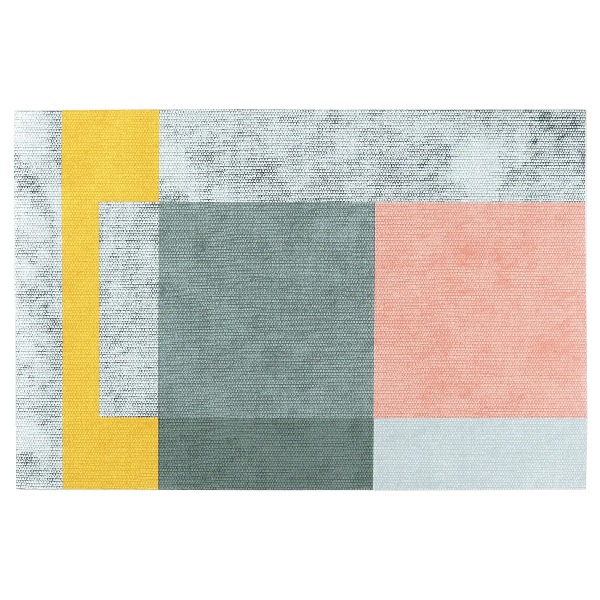 

Geometric Bath Mat Modern Abstract Retro Colorful Bath Rugs Pink-1 16X24