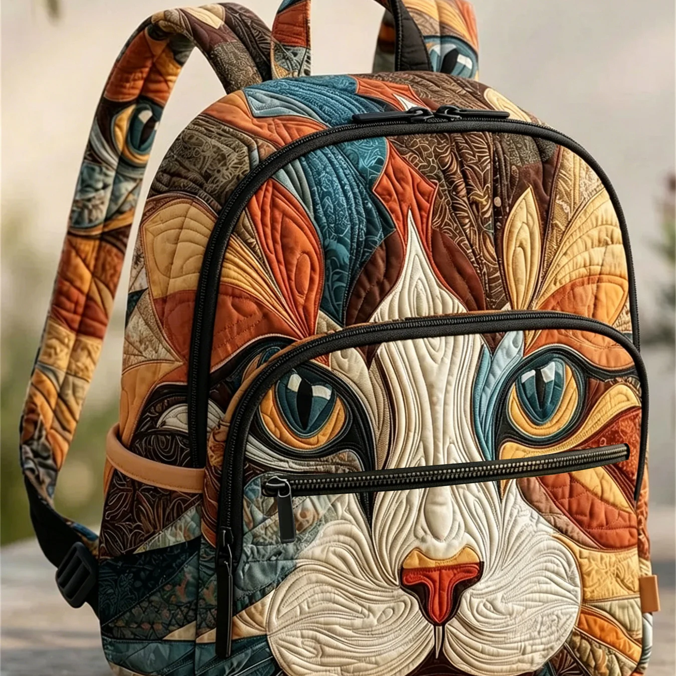 Vintage Quilted Backpack, No Embroidered Patterns, Simple Versatile 15.6-Inch Laptop Bag, Student & Commuter Travel Daypack for