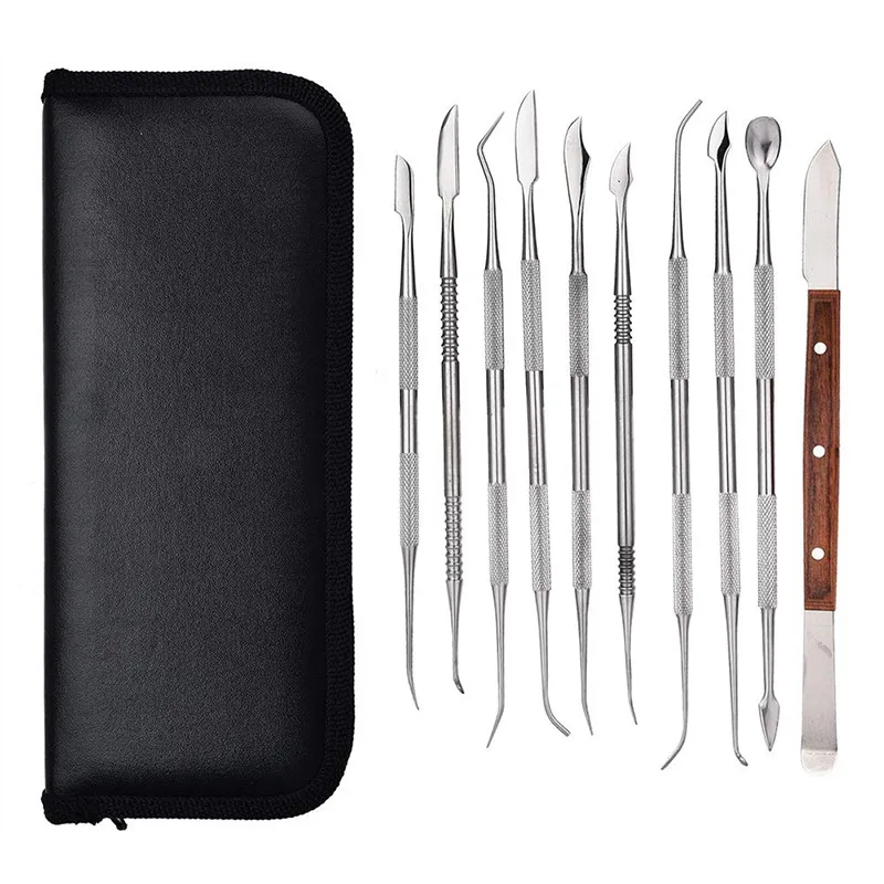 10pcs/set Dental Versatile Teeth Wax Carving  Tool Set Practical Stainless Steel Plaster Knife