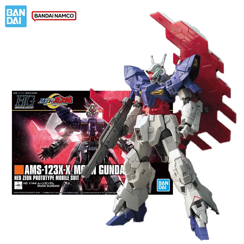 

Оригинальная фигурка Bandai Gundam, комплект модели HGUC 1/144 AMS-123X-X, коллекция Moon Gundam, экшн-фигурка, модель, детские игрушки, подарки