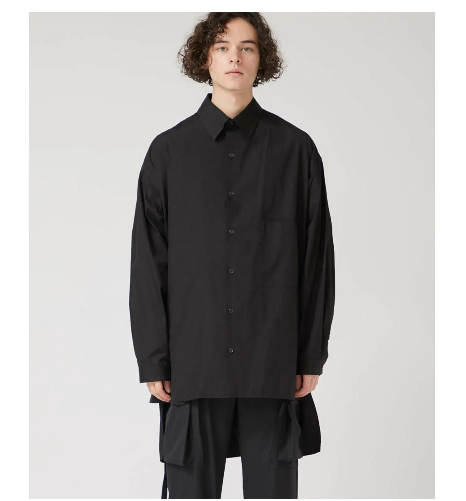S-6XL 2026 Nova Fantasia Unissex Masculina e Feminina Camisa de Manga Longa com Frente Longa e Costas Curtas Tamanhos Grandes