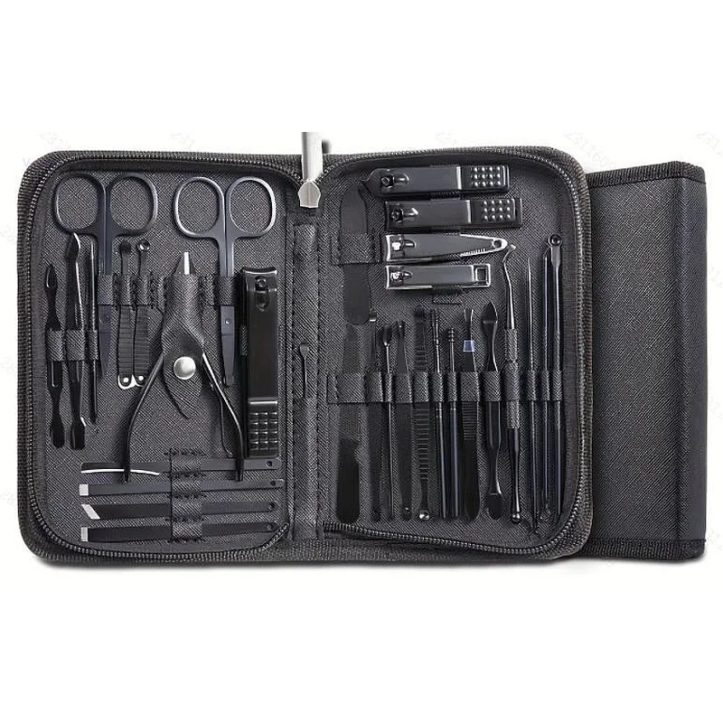 

32pcs Professional Stainless Steel Nail Clipper Set Manicure Pedicure Tool Kit Nail Cutter Cuticle Scissors Grooming Gift Case