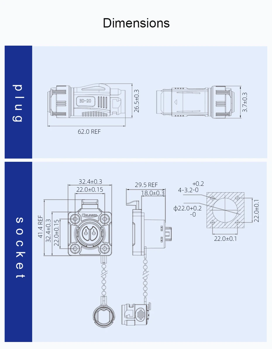 CNLINKO BD20 2-14-poliger wasserdichter Rundsteckverbinder IP68 PBT-Kunststoffgehäuse Lötanschluss Luftfahrtstecker Einbaubuchse für den Außenbereich – Detail 18