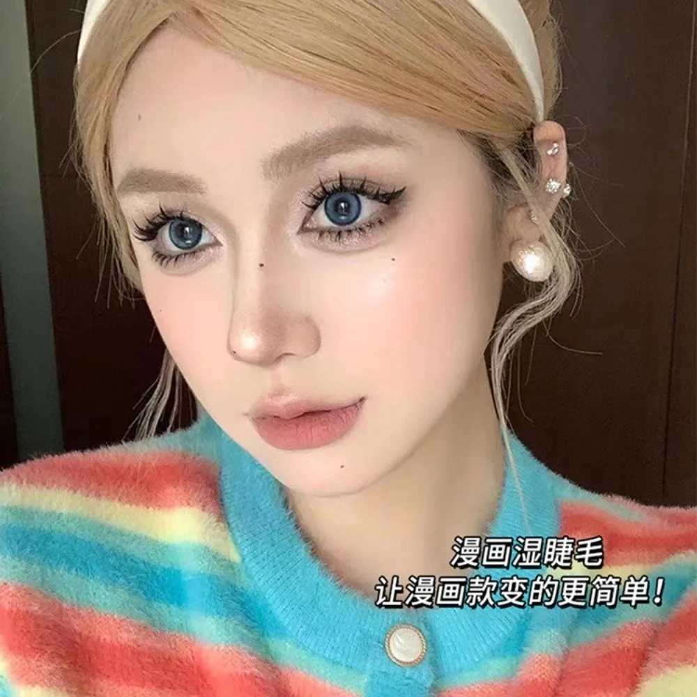 

Black Anime Cartoon False Eyelashes 10-13MM Easy To Wear DIY Lashes Extension Lightweight Reusable Demon Fake Eyelashes Daily